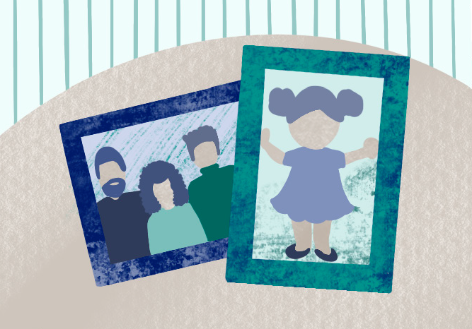 illustrazione di foto di famiglia incorniciate